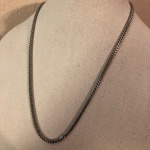 Mens stainless steel 24” braided wheat square necklace
